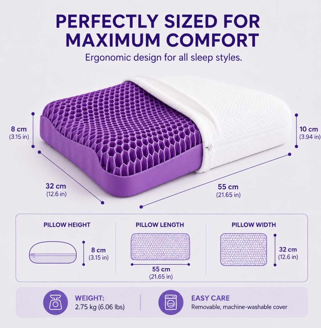 LumiVera™ Ergonomic Cooling Pillow